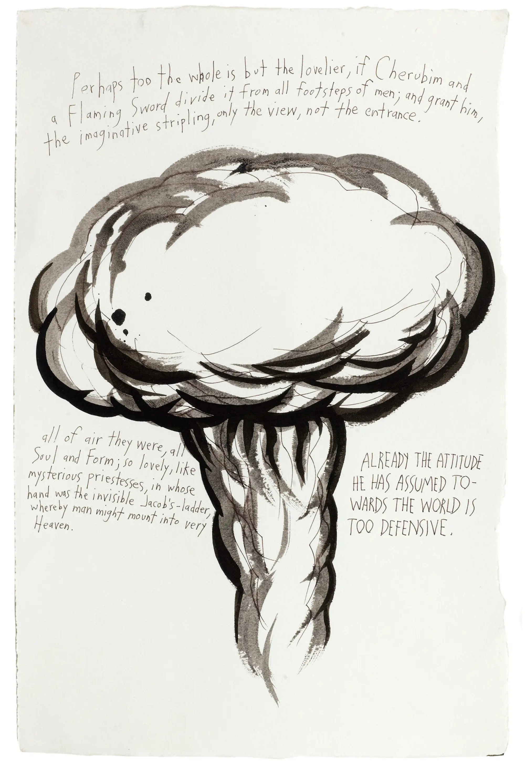 Raymond Pettibon, No Title (Perhaps too the), 1998 69 x 50 x 3.6 cm (55.9 x 38.1 cm) Tinte auf Papier